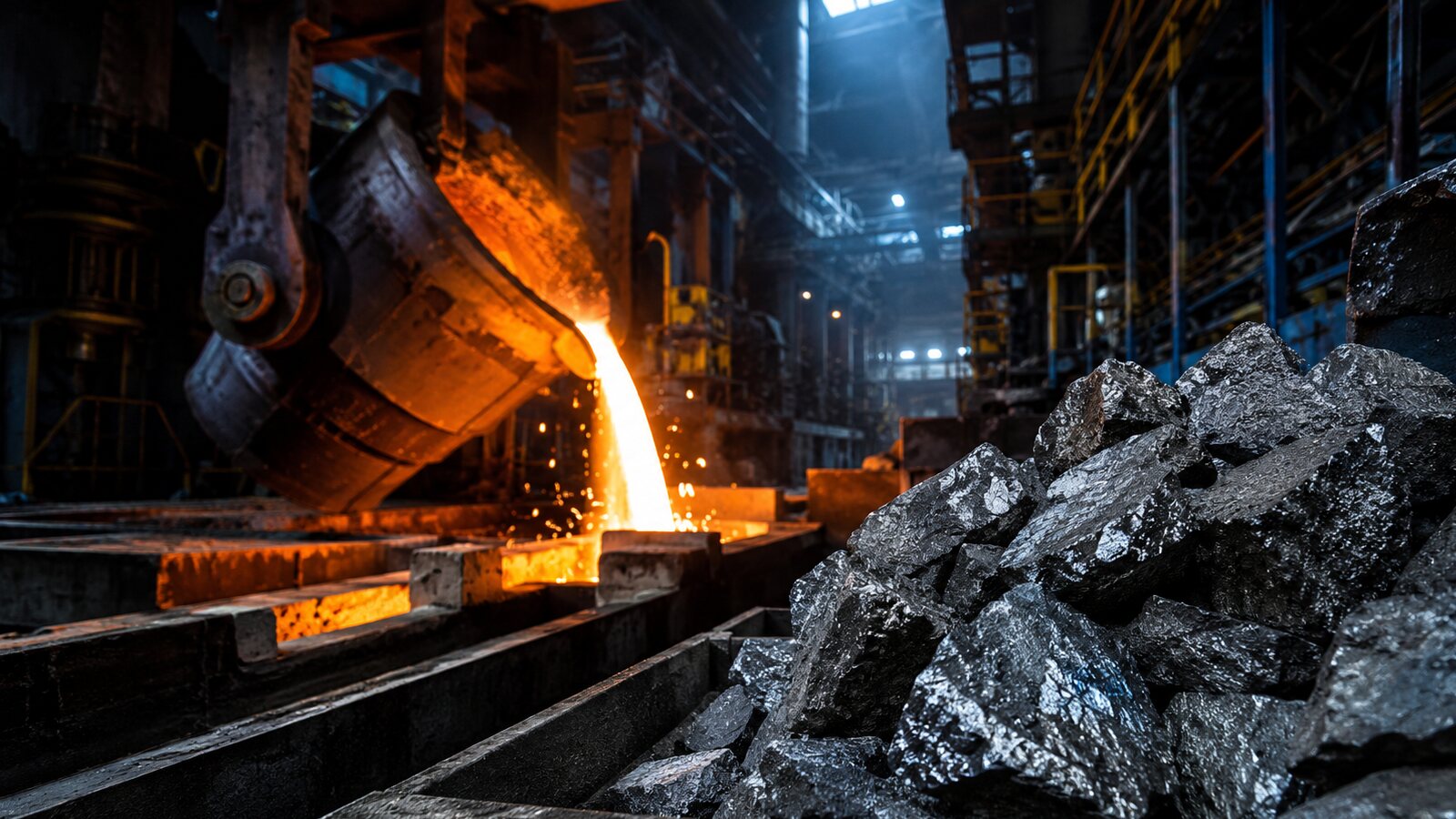 Molten metal and ferroalloy production in a metallurgical plant
